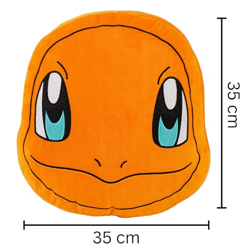 Image of Mirada Orange Pokemon Charmander Face Soft Toy - Officially Licensed - Soft & Comfortable Plush Pillow - Ideal Gift for Kids, Boys & Girls - 35cm