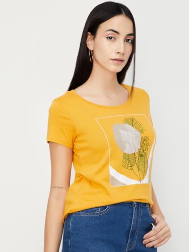 Image of Max Women's Cotton Regular Fit Graphic Printed T-Shirt - Pack of 2