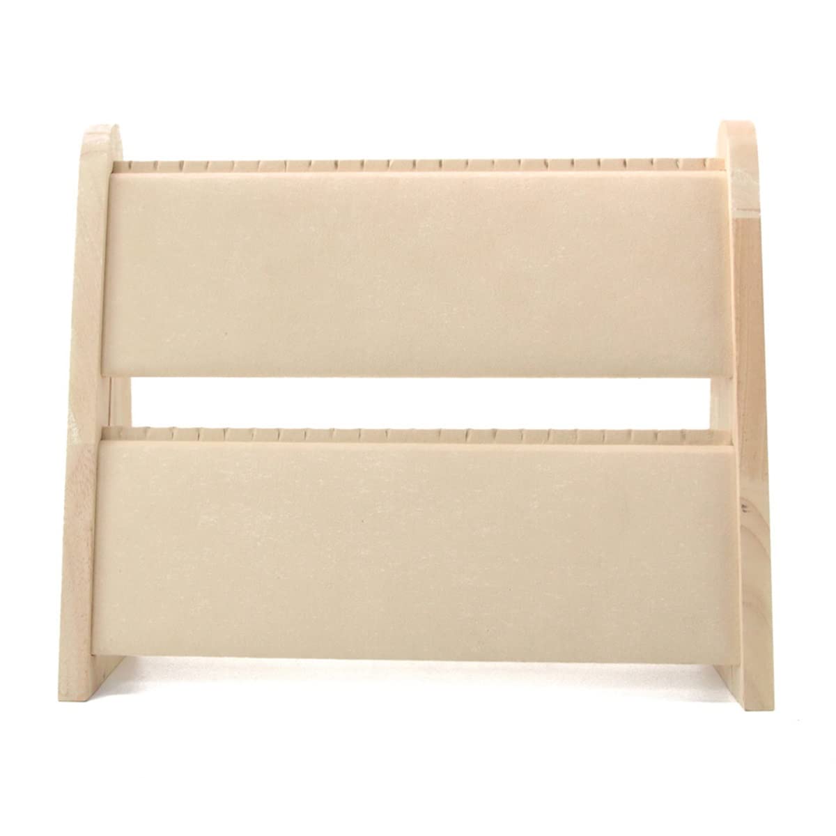 DXNB Necklace Bracelet Holder 2 Tiers Jewelry Display Stand Jewelry Storage Holder for Chain for Home Organization Exhibit Trade Shows Retail Stores (Color : Beige Flannel)