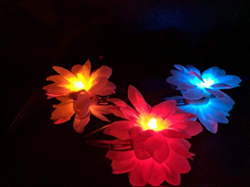 Glowing Led Light Up Flower Clip For Hair - Rainbow Daisy - Edc, Easter Gift For Girl, Glow In The Dark, Bachelorette Party Favor, Light Up Accessories, Led Scrunchie, Hair Lights, Rave, Light-Up Daisy, Electric Daisy #TOP2