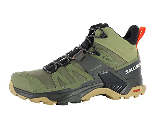 Salomon Homme X Ultra 4 Mid GTX Sneaker, Deep Lichen Green Peat Kelp, 44 EU