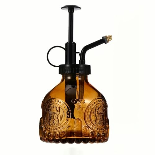 NYSDM Regadera de Vidrio Vintage con Bomba, pulverizador Decorativo para Plantas, para Jardines Interiores y Exteriores, Plantas en macetas, jardín Antiguo