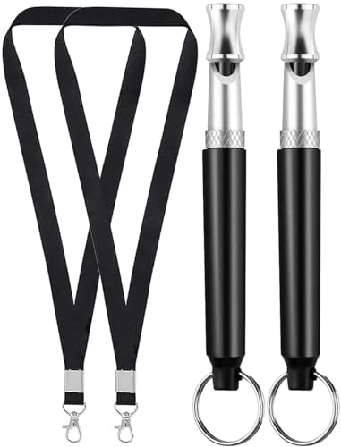 wislom 2 Pack Dog Whistle, Dog Whistle to Stop Barking Neighbors Dog, Adjustable Ultrasonic Silent...