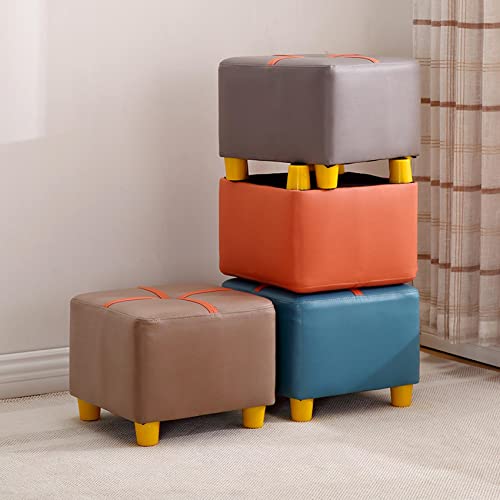 Poufs pour la chambre en technologie tissu compact et jaune - 3