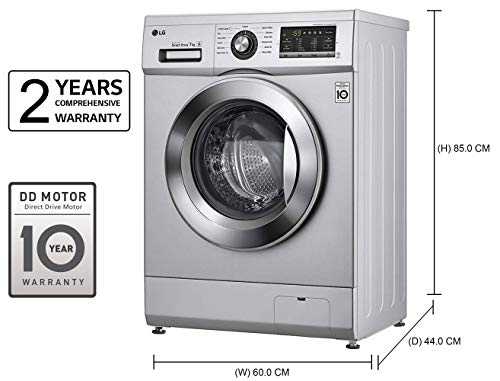 Image of LG 7 kg Inverter Fully-Automatic Front Loading Washing Machine (FH2G6HDNL42, Luxury Silver, Inbuilt Heater)