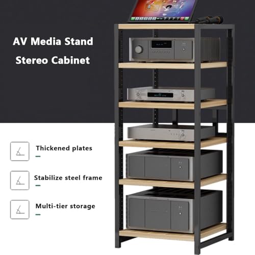Support multimédia AV de prestige en bois noir avec étagères modulables - 3