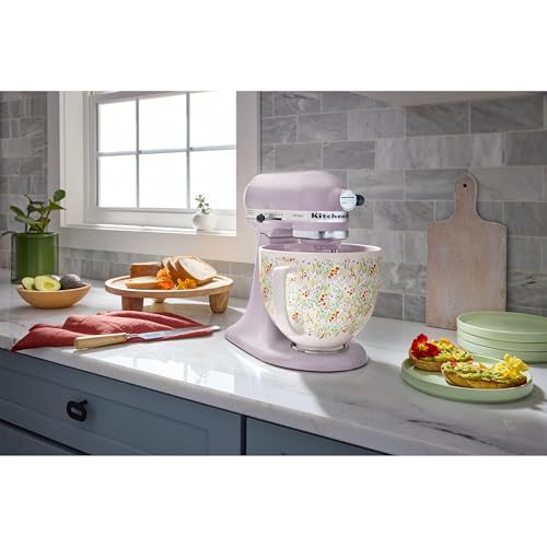 Image of KitchenAid 5 Quart Ceramic Bowl, compatible 4.5 or 5Q Tilt-Head Stand Mixer, KSM2CB5WF, Wildflower