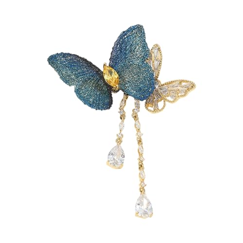 Colorful Butterfly Textile Pin Metal Butterfly Brooch Lightweight Wearable Art for Party Outfits Colorful Butterfly Brooch for W
