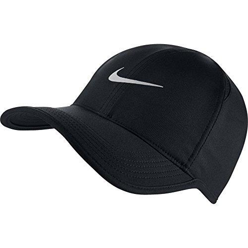 Nike Feather Light Tennis Hat (Black/Black/Metallic Silver, One Size)