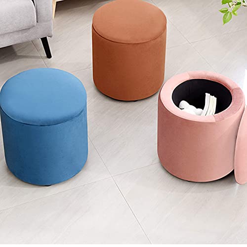 Pouf de rangement rond vert pour optimiser une petite entrée encombrée