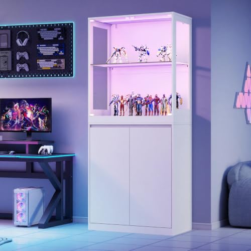Image of AMERLIFE Modular DIY RGB Display Cabinet, 32 x 16 x 72.5 Inch