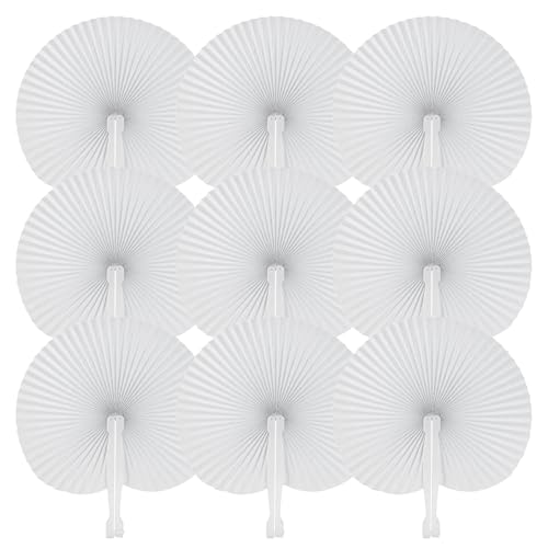 Tomkity 60 Abanicos Bodas Papel Personalizados para Decorar Invitados Mano Plegables