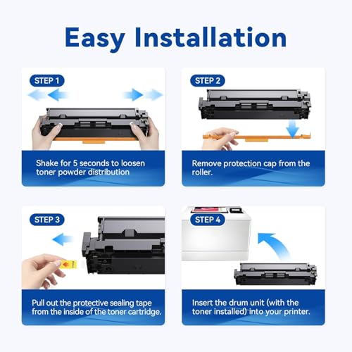 Image of 414X W2020X Toner Cartridges 4 Pack With Chip Compatible for HP M479dw | 414X W2020X W2021X W2022X W2023X Toner High Yield Compatible with M479dw M479fdw M479fdn M454dw M454dn M480f (BK /M /C /Y)