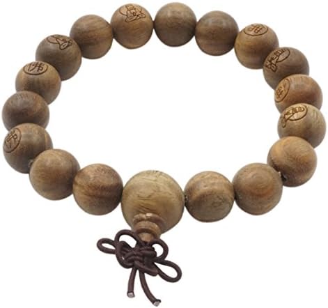 12mm Sandalwood Beads Bracelet Wrist Tibetan Meditation Buddhist Prayer Mala Elastic Bracelet