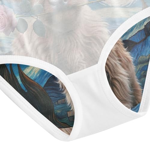 Highland Cow Starry Night Kids Underwear, Toddler Girl Briefs, Cotton Underwear Girls, 2–8 Years4