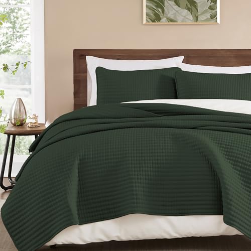 Queen Quilt-Lightweight Bedspreads Dark Green Queen Size Quilt Bedding Set