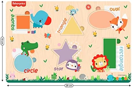 Fisher Price Wooden Shapes Montessori Educational Pre-School Puzzle Toy for Kids
