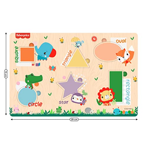 - Fisher Price Wooden Shapes Montessori Educational Pre-School Puzzle Toy for Kids