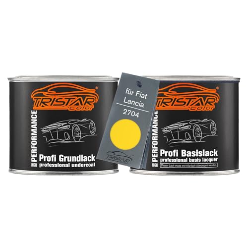TRISTARcolor Pintura automotriz Set bote listo para pulverizar para Fiat/Lancia 2704 Amarelo Indianapolis/Amarillo Indianapolis Fondo + pintura base 1,0 l