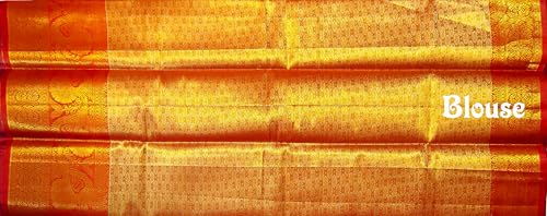 Image of VFCollections Women's Kanchipuram Silk Pure Pattu Sarees With Blouse