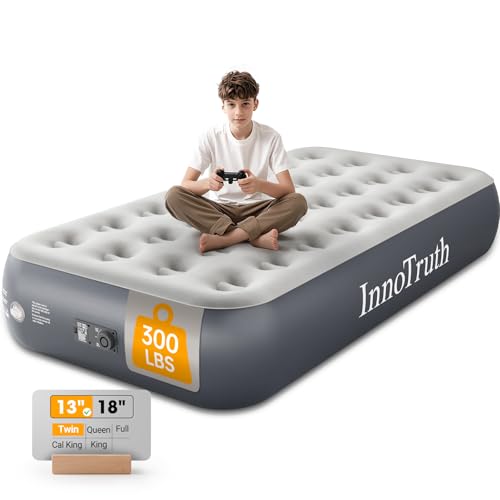 InnoTruth Twin Air Mattress with Built in Pump Raised, Family Choice Award Winner-13in High Bed for Home & Guests