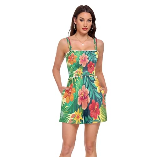 Barboteuse femme fleurs tropicales pour vivre un été libéré sous le signe de l'évasion