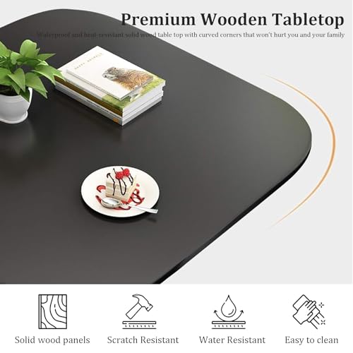 Square Dining Table Set with Chairs,Compact Kitchen Table and 4 Chairs,Modern Conference Table with Chairs,Reception Table for Meeting Room,Kitchen Table Furniture Breakfast Table