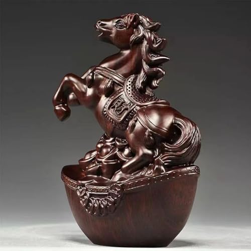 Estatua de Caballo Pequeña de Madera para Decoración Feng Shui miniatura 6