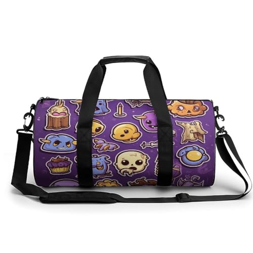 Sac de voyage en toile style dessin anime blanc de 45 cm pour homme et femme