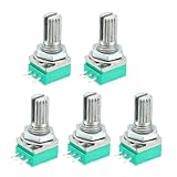5Pcs Potentiometers Industrial Switches RK097 RK097N 3Pin B1K-500K Switch Shaft 15mm 1Pcs(500K Ohm)