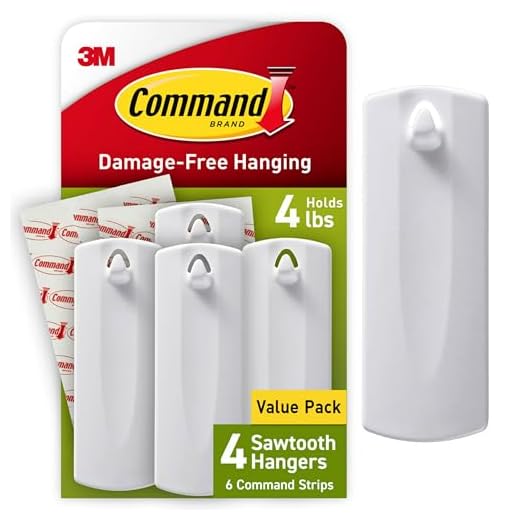 Command Sawtooth Picture Hangers, Damage Free Hanging Frame Hangers, No Tools Wall Hooks for Hanging Sawtooth Frames in Living Spaces, 4 White Picture Frame Hangers and 8 Command Strips
