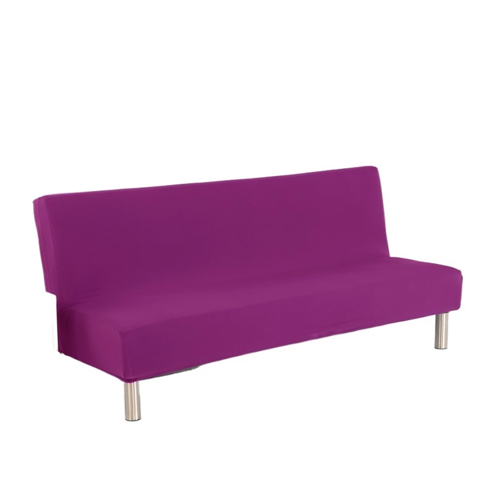 GCYEIDMA Armless Sofa Slipcover Solid Color Folding Sofa Bed Covers Spandex Stretch Elastic Material Double Seat Slipcovers For Living Room(Color 4,S (160-180cm))