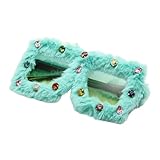 Lunettes de soleil surdimensionnées vintage à monture en fourrure pour anniversaire de fille, verres en cristal polarisés, légers, style hip hop, lunettes de soleil légères à monture en fourrure PC