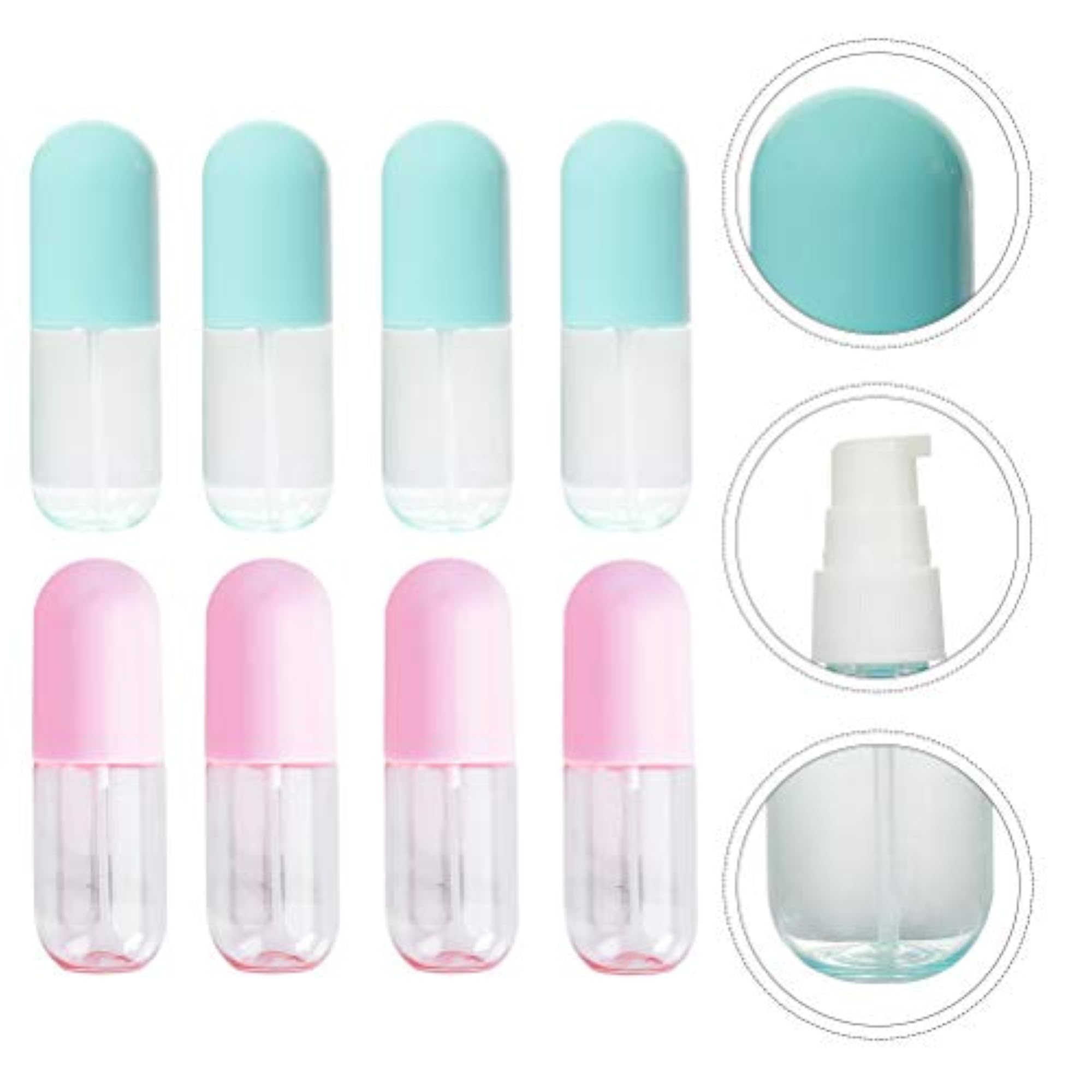 8PCS 40ML Mini Spray Capsule Bottles Set