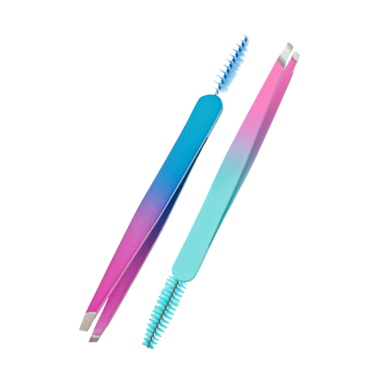 SOESFOUFU Stainless Steel Eyebrow Tweezers Brush Portable Lash Tweezers for Eyelash Extensions for Women