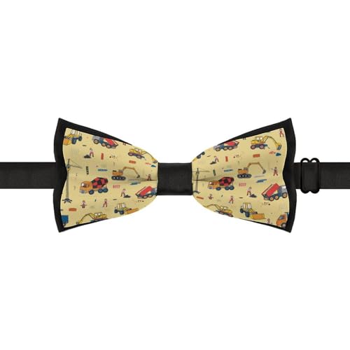 GoasNei Multicolor Construction Trucks Tractors (2) Bow Tie for Men Adjustable Necktie Funny Tie Neck Ties for Weddings Party