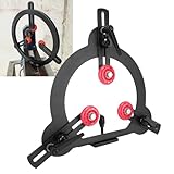 Yechiry Runde Lünette, 3-Punkt-verstellbare Lünette mit Gummibeschichteten Rollen, Stahlrahmen für 12-Zoll-Schwenkdrehmaschinenspindel, Holzdrehen, Doppellager-Design, Stabile Rotation