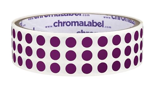 ChromaLabel 0.25 Inch Round Label Permanent Color Code Dot Stickers, 1000 Labels per Roll, Purple