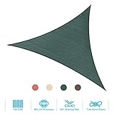 PHI VILLA Sun Shade Sail Triangle 16.5'x16.5'x16.5' Dark Green Patio Canopy Cover - UV Block - for...