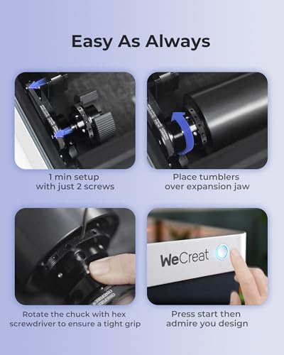 Image of WECREAT Rotary Pro Upgrade Kit for Enhance WeCreat Basic Rotary Attachment, Only for WeCreat, 9-in-1 Rotary Roller Accessory for Engraving Cylindrical Objects, Wine Glass, Tumblers, Jewelry Ring