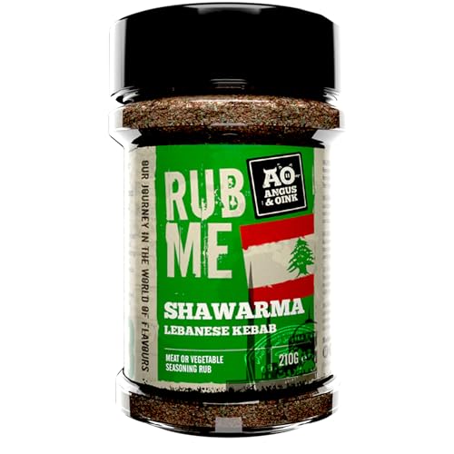 Angus & Oink | Shawarma Lebanese Kebab Rub | Authentic Middle Eastern Flavours | Perfect for Lamb & Vegetables | Great for Grilling, Smoking & Oven Cooking | Gluten-Free | 210g