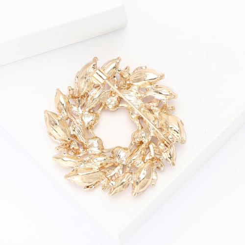 Image of Wreath Brooch Pin for Women Men Blue Yellow Flower Pins Lapel Jewelry Gift