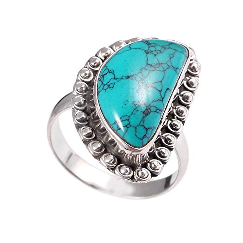 Bague en argent 925 et turquoise naturelle | Bijou bohème chic pour le quotidien