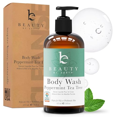 Peppermint Tea Tree Body Wash - USA Made with Organic and Natural Ingredients, Moisturizing Shower Gel, Gentle & Non Toxic Daily...