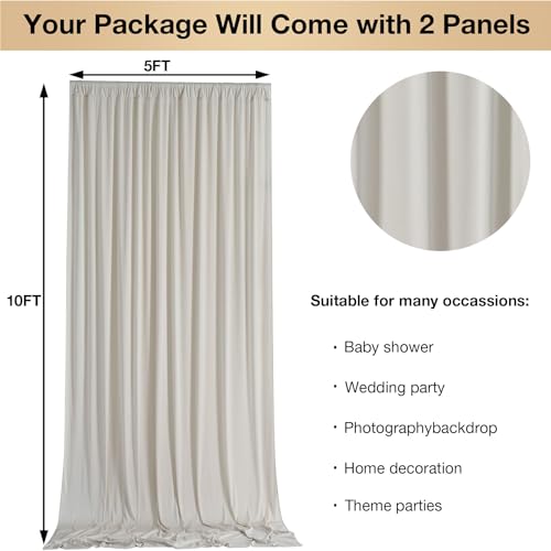 Cortinas Fondo Fotográfico Beige 10x10 pies 2 Paneles miniatura 6