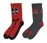 Hyp Deadpool Marvel Comics Men's 2 Pack Athletic Crew Socks