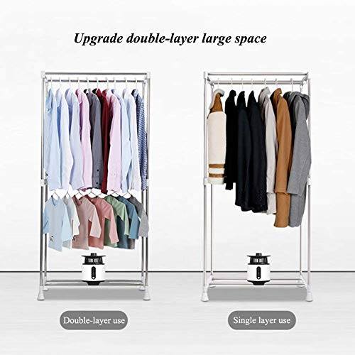 Asciugatrice Portatile - Asciugatrice A 2 Strati Alta capacità da 10 kg, Stendibiancheria Elettrico,Piccolo Armadio Asciugatura Rapida per Domestico Dormitorio Interno Appartamento,1200W,Beige - Image 6