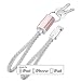 LABC Apple-Certified MFi Lightning Cable Keychain iPhone Lightning Cable Charging Cable Data Sync Cable 8 Pin Cable for iPhone 5/5s/5c 6s 6s Plus iPad iPod 5G [Rose Gold/White][(LABC-504-RG)