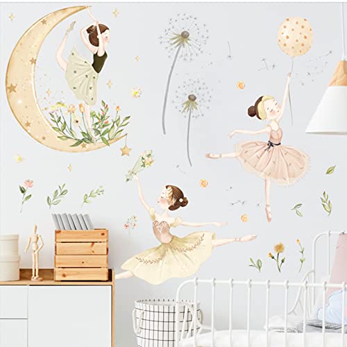 Vinilos decorativos de ballerina para pared, 2 piezas miniatura 2