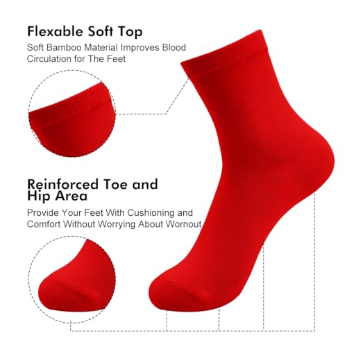 Azwelier Unisex Colorful Quarter Ankle Athletic Socks Breathable Cotton Blend Crew Style 4 Pairs Pack Men 8-12 Women 7-112
